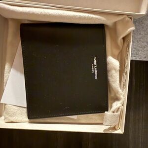 Saint Laurent Black Leather Card & Key Holder Wallet